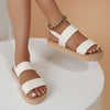 Women's Flat Hemp Rope Embossed Elastic Strap Sandals