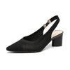 Hollow-out Knitted Closed Toe Back Empty Strap Sandals Pointed Toe