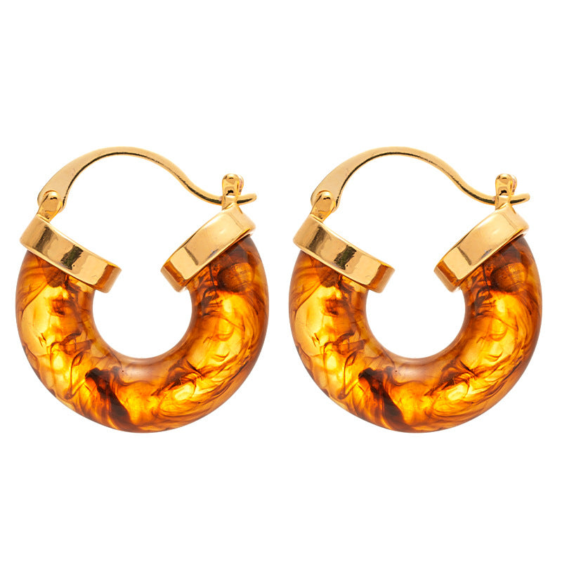 Fashion Resin U-shaped Geometric Earrings For Women