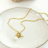 Hip Hop Necklace Women's Baroque Pearl Pendant Plated Real