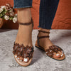 Bohemian Flat Flower Strap Sandals