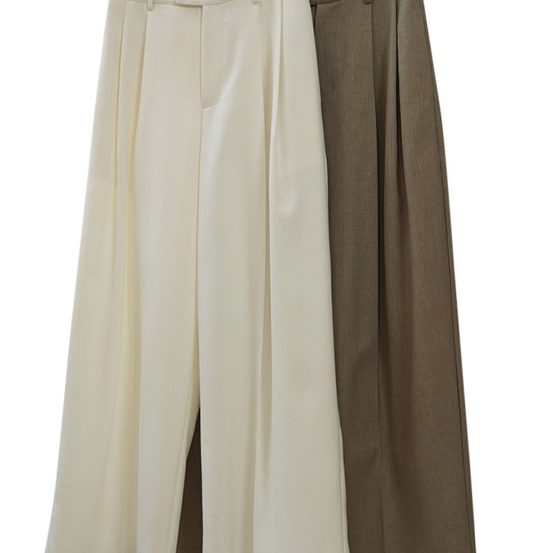 Casual Style Three-dimensional Pleated Suit Pants Loose Drooping Women