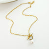Hip Hop Necklace Women's Baroque Pearl Pendant Plated Real