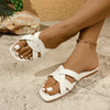 One-word Trawl Red Beach Roman Sandals