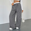 Women's Stitching Striped Casual Trousers