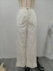 Women's High Waist Casual Pants Solid Color Corduroy Baggy Straight Trousers