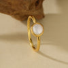 925 Sterling Silver White Shell Ring Female Advanced Design
