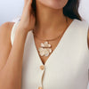 Ins Exaggerated Metal Beating Flower Collar