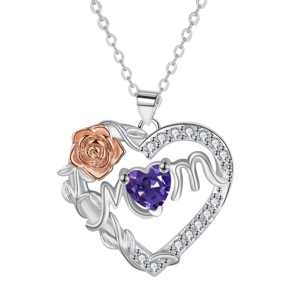 European And American Fashion Love Rose Necklace Women's Cross Chain Jewelry Ornament
