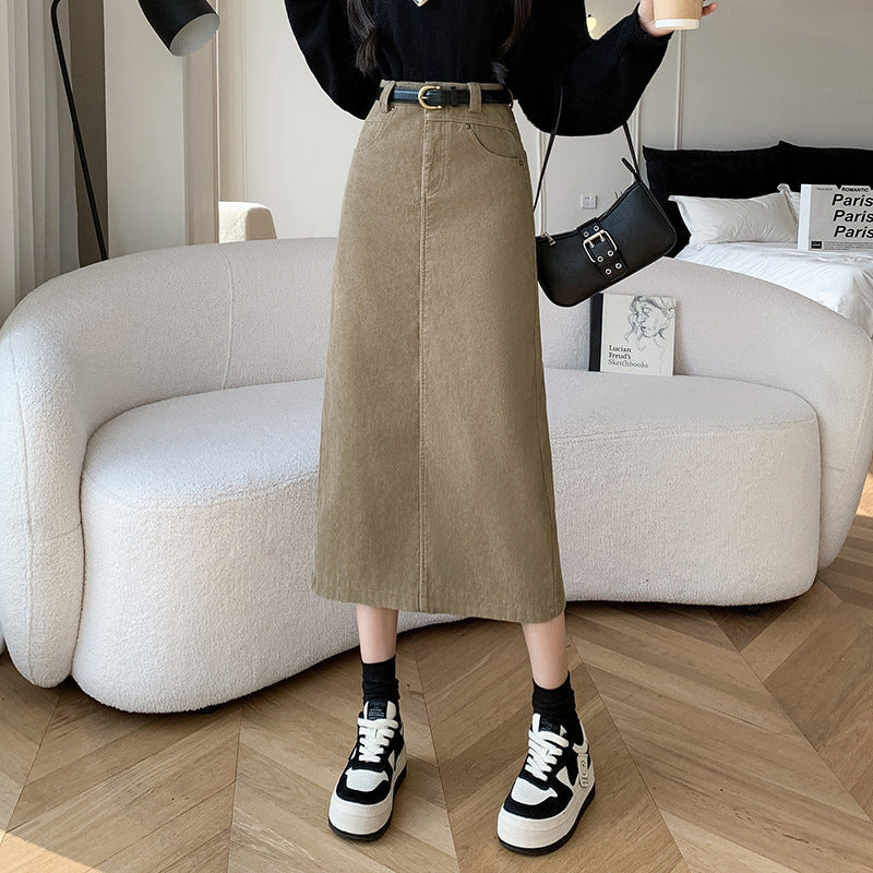Skirt Retro High Waist A- Line Sheath Straight Skirt