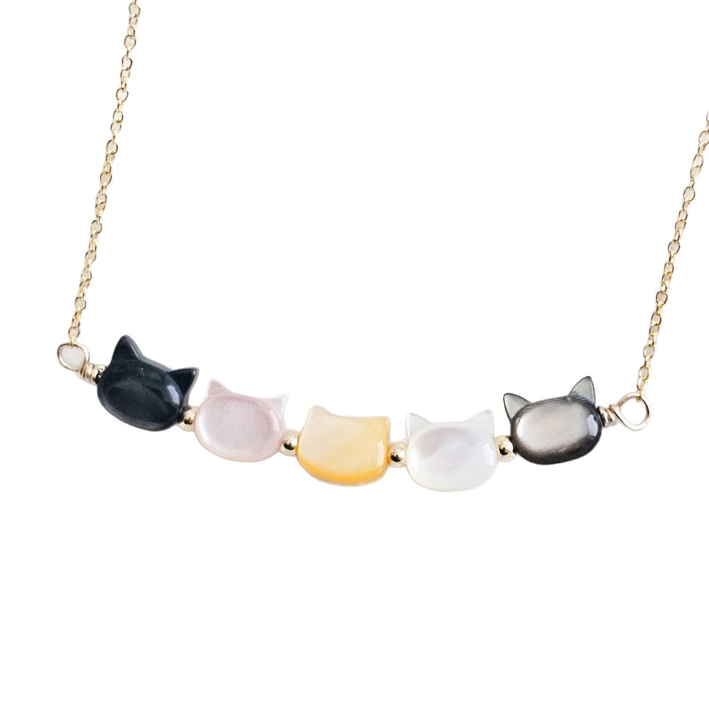 Women's Colorful Shell Cat Necklace Bracelet