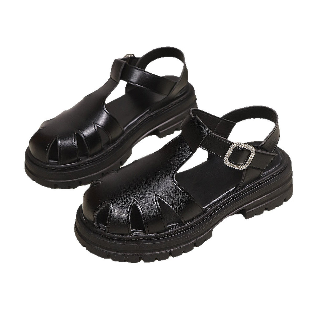 Sandals Summer New Style Back Empty Buckle Front Toe Cap Hollowed Women's Shoes