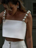 Elegant Pearl Short Vest