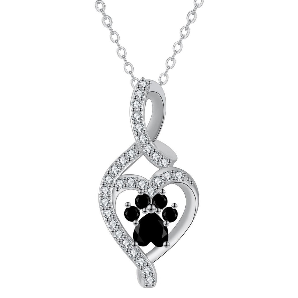 Infinite Symbol Love Paw Print Necklace For Women