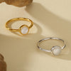 925 Sterling Silver White Shell Ring Female Advanced Design