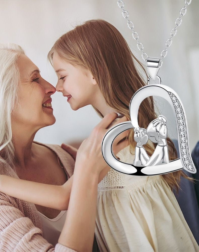 Mother And Daughter Ornament Necklace Female With Hearts Clavicle Chain