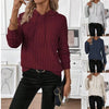 Casual Rib Sunken Stripe Pullover Hooded Long Sleeves Sweater