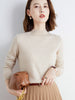 Wool Blend Ladies Loose Turtleneck Knit Sweater