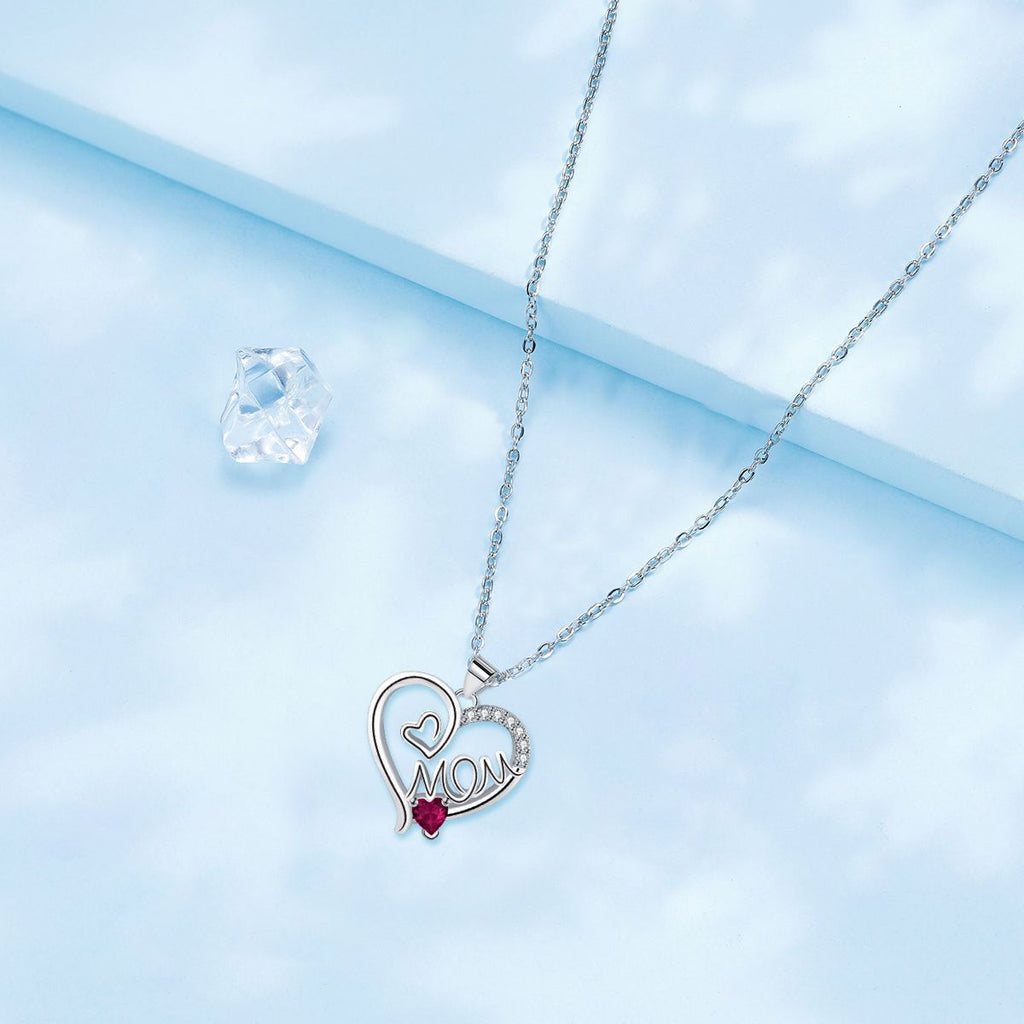 Heart-shaped Mom Necklace Women's Double Heart-shaped Pendant Ornaments