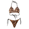 Solid Color Lace-up Bikini Three-point T-back Swimsuit Suit With Chest Pad Beach Womens Clothing