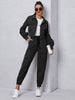 Flap Detail Jacket With Tie Front Cargo Pants