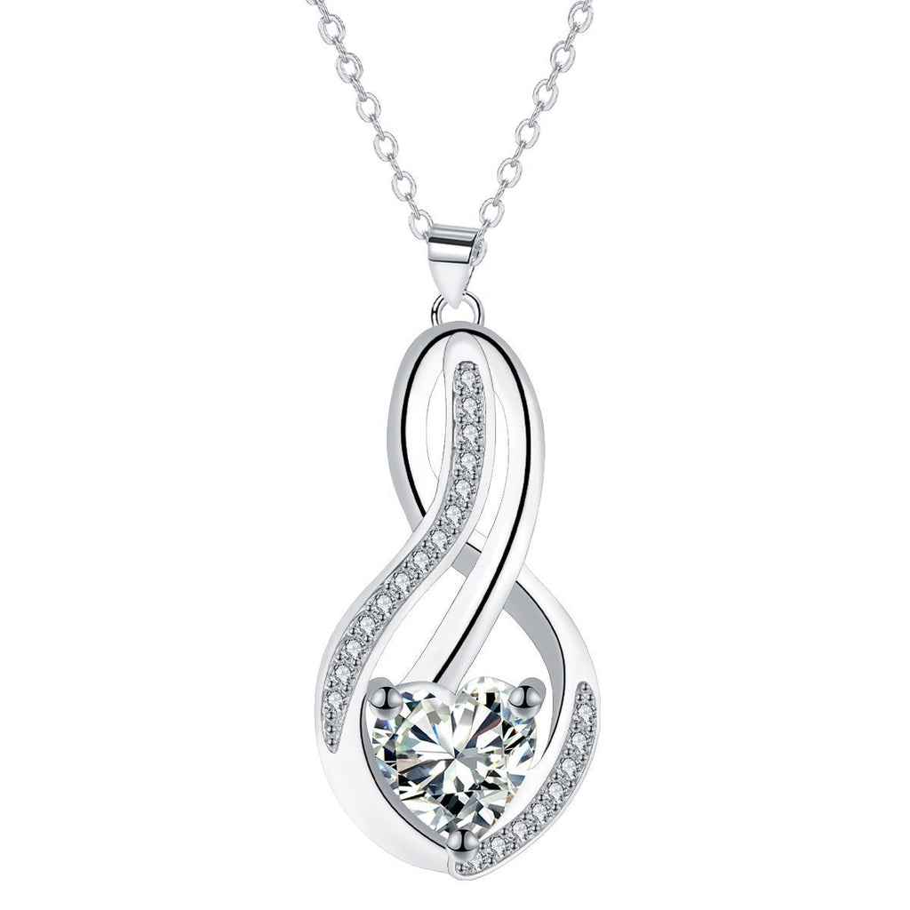 European And American Romantic Fashion Unlimited Symbol Heart-shaped Ornament Necklace For Women