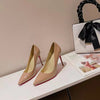 Women's Pointed Low-cut Patent Leather High Heels