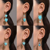 European And American Ins Style Alloy Distressed Geometric Moonstone Eardrops