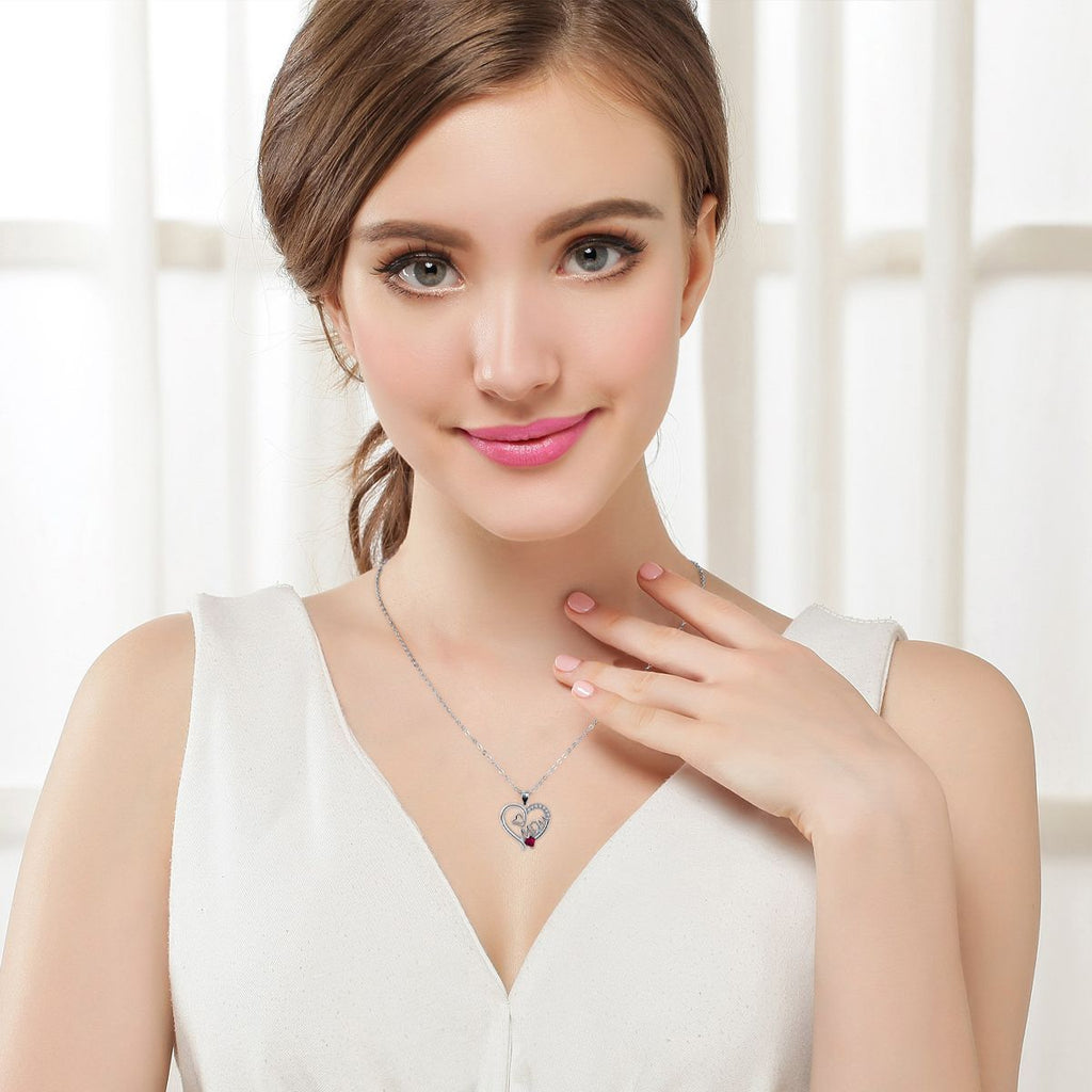 Heart-shaped Mom Necklace Women's Double Heart-shaped Pendant Ornaments