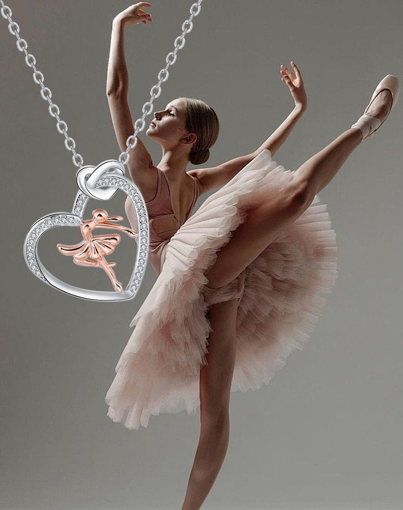 Heart-shaped Necklace Female Ballet Girl Clavicle Chain