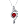 Fishtail Loving Heart Zircon Pendant Necklace Fashion Simple
