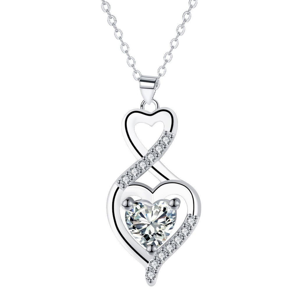 European And American Fashion Minimalist Heart-shaped Necklace High-grade Temperament Jewelry Cross Chain