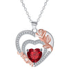 European And American Style Jewelry Vintage Rose Heart Pendant Mom Necklace For Mom Jewelry Gift