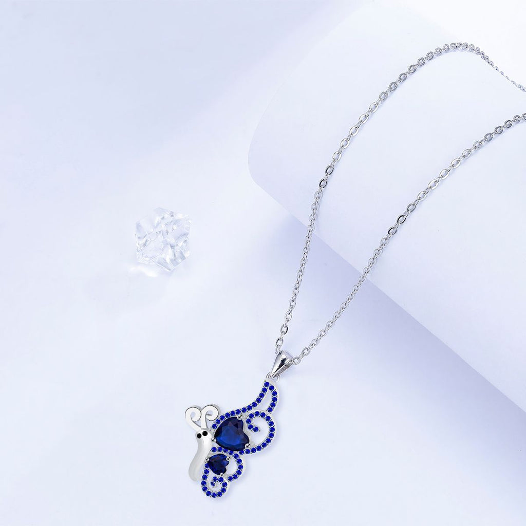 Blue Butterfly Necklace Female Fashion Personality Jewelry High Sense