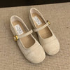 Low-cut French Vintage Suede Mary Jane Shoes Flat Shoes