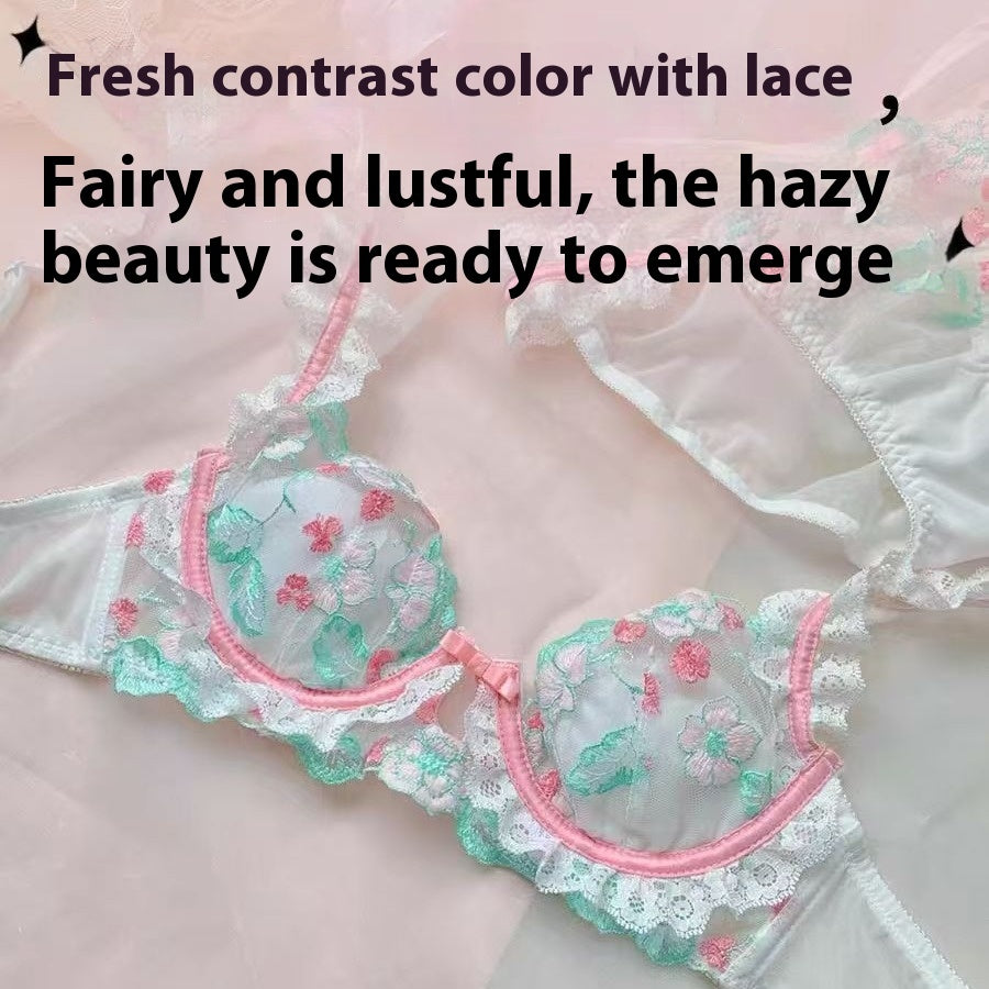 Lace Embroidery Lingerie Set
