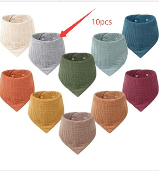 Baby Headscarf, Saliva Bib, Pure Cotton