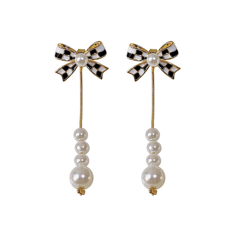 Women's New Pearl Bow Earrings