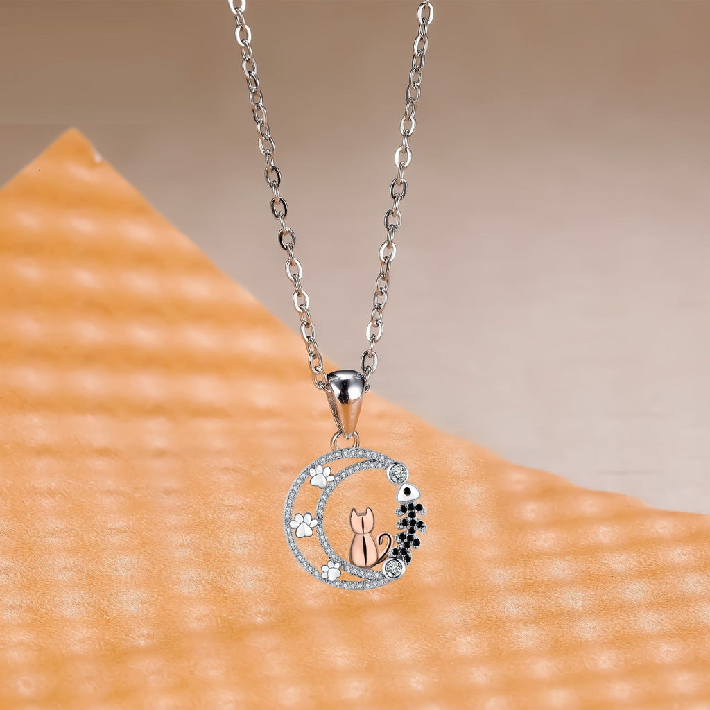 Moon Cat's Paw Necklace Female Cute Cat Figure Ornament