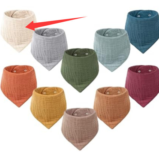 Baby Headscarf, Saliva Bib, Pure Cotton