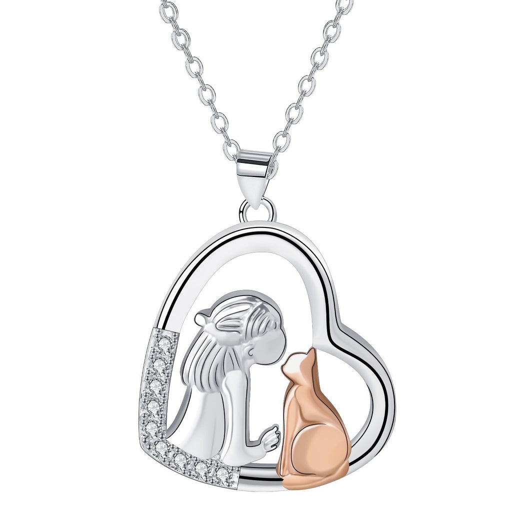 Love Girl And Cat Series Necklace Female Fashion Personality
