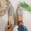 Printed Shallow Mouth Pointed Flat Large Size Women's Shoes