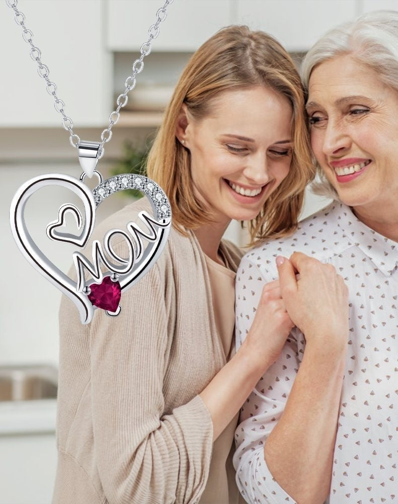 Heart-shaped Mom Necklace Women's Double Heart-shaped Pendant Ornaments