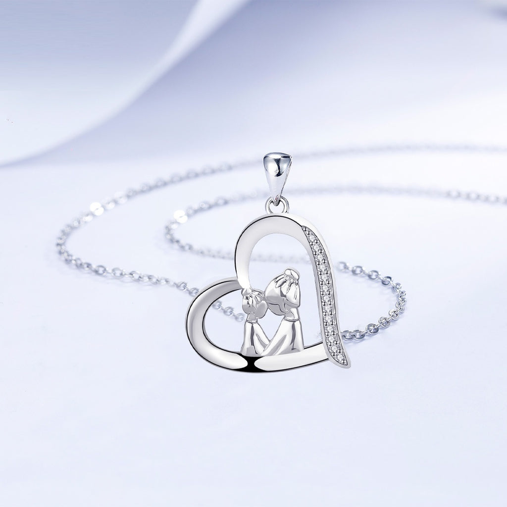 Mother And Daughter Ornament Necklace Female With Hearts Clavicle Chain