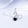 Fashion Simple Beautiful Black Swan Necklace Female With Hearts Zircon