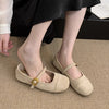 Low-cut French Vintage Suede Mary Jane Shoes Flat Shoes