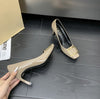 Square Buckle Flats Patent Leather Square Toe Low-cut Shoes