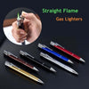 Creative Metal Signature Pen Lighter Windproof Gas Inflatable Jet Lighter Mini Portable Business Birthday Gift Men