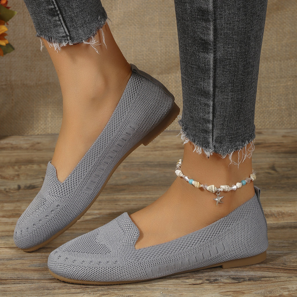 Fly Woven Mesh Low-cut Slip-on Lazy Flat Women's Casual Shoes