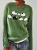 Women's Printed Wear Crew Neck Casual Sweater
